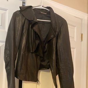 DVF 100% real genuine leather short jacket
